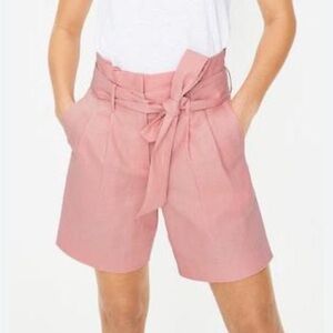 Boden St Ives Paperbag Shorts Belted Linen Cotton Blend NWT US Size 10 Preppy